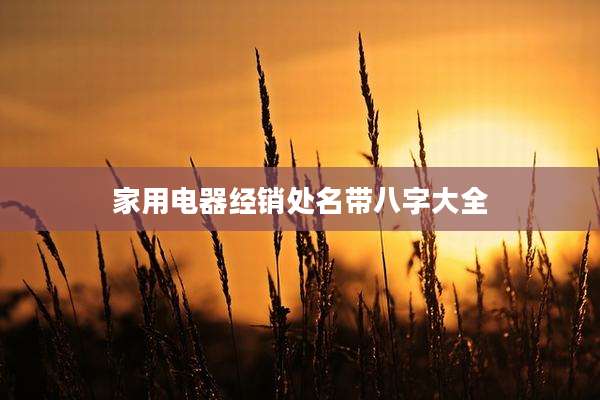 家用电器经销处名带八字大全