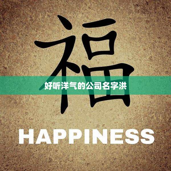 好听洋气的公司名字洪