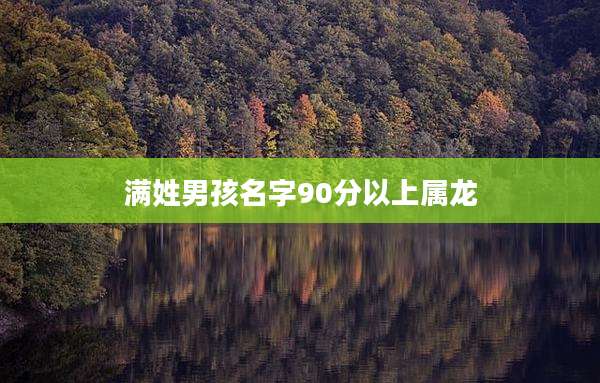 满姓男孩名字90分以上属龙