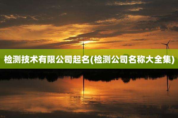 检测技术有限公司起名(检测公司名称大全集)