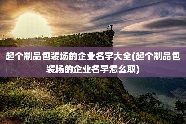 起个制品包装场的企业名字大全(起个制品包装场的企业名字怎么取)