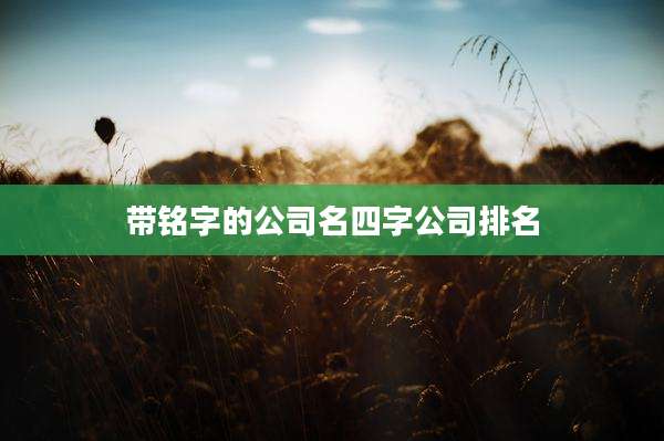 带铭字的公司名四字公司排名