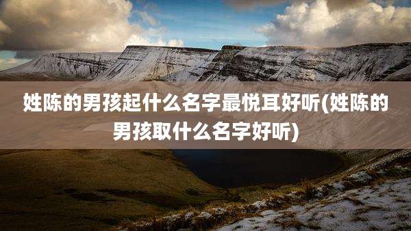 姓陈的男孩起什么名字最悦耳好听(姓陈的男孩取什么名字好听)