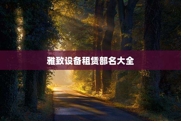 雅致设备租赁部名大全