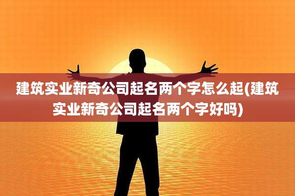 建筑实业新奇公司起名两个字怎么起(建筑实业新奇公司起名两个字好吗)