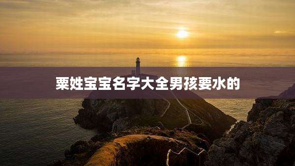 粟姓宝宝名字大全男孩要水的