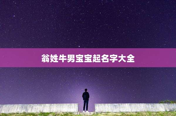 翁姓牛男宝宝起名字大全