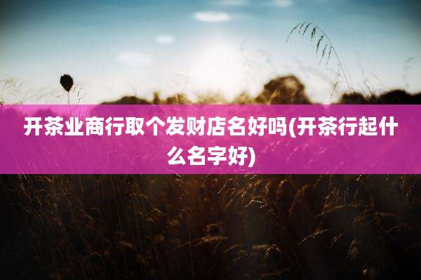 开茶业商行取个发财店名好吗(开茶行起什么名字好)