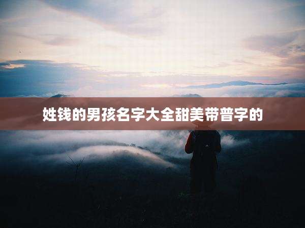 姓钱的男孩名字大全甜美带普字的