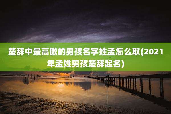 楚辞中最高傲的男孩名字姓孟怎么取(2021年孟姓男孩楚辞起名)