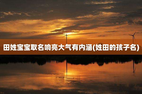 田姓宝宝取名响亮大气有内涵(姓田的孩子名)