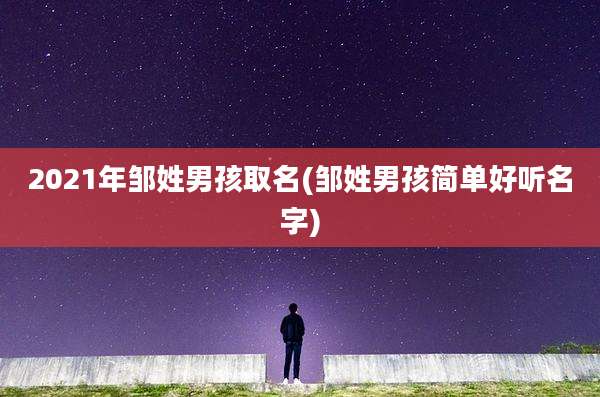 2021年邹姓男孩取名(邹姓男孩简单好听名字)