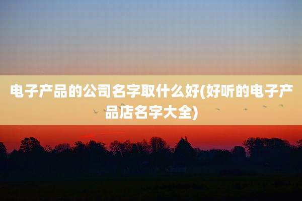 电子产品的公司名字取什么好(好听的电子产品店名字大全)