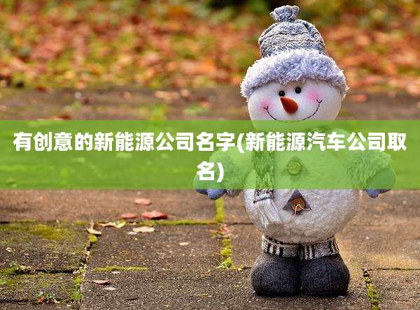 有创意的新能源公司名字(新能源汽车公司取名)