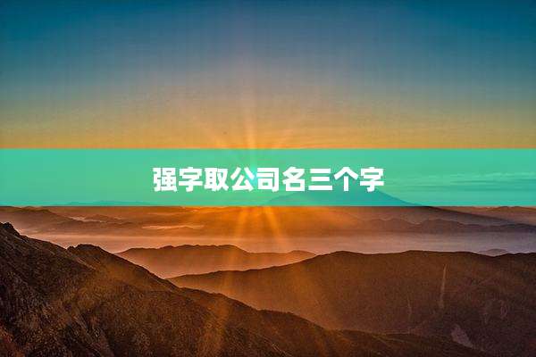 强字取公司名三个字