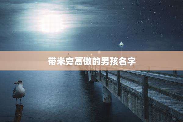 带米旁高傲的男孩名字