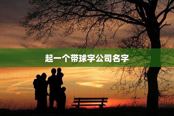 起一个带球字公司名字
