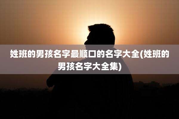 姓班的男孩名字最顺口的名字大全(姓班的男孩名字大全集)