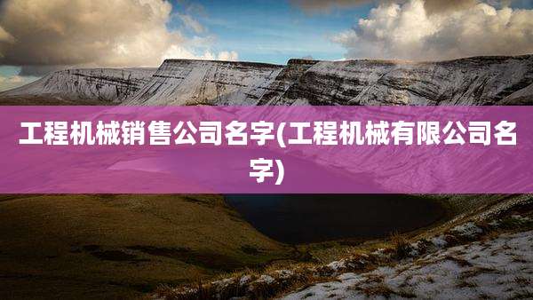 工程机械销售公司名字(工程机械有限公司名字)