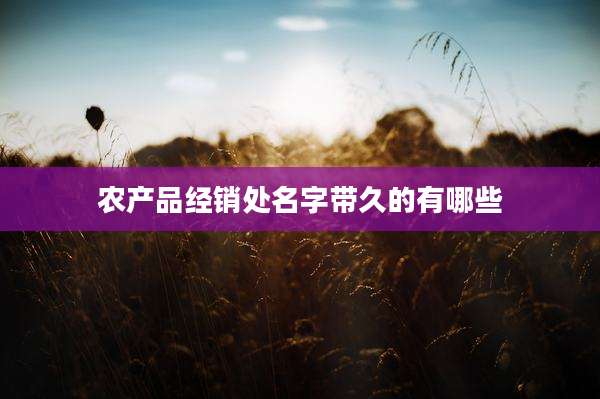 农产品经销处名字带久的有哪些