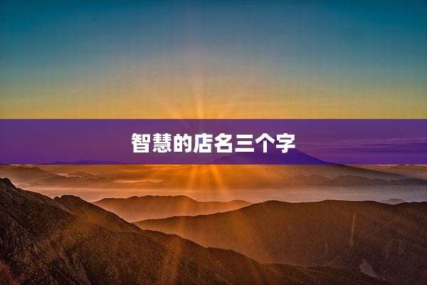 智慧的店名三个字