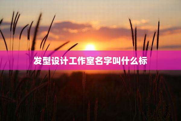 发型设计工作室名字叫什么标
