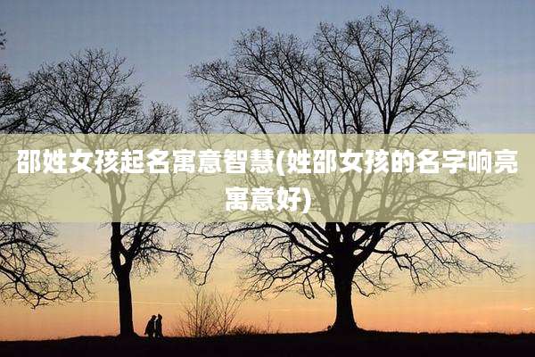 邵姓女孩起名寓意智慧(姓邵女孩的名字响亮寓意好)