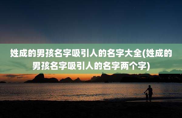 姓成的男孩名字吸引人的名字大全(姓成的男孩名字吸引人的名字两个字)