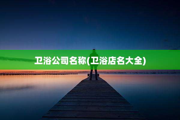 卫浴公司名称(卫浴店名大全)