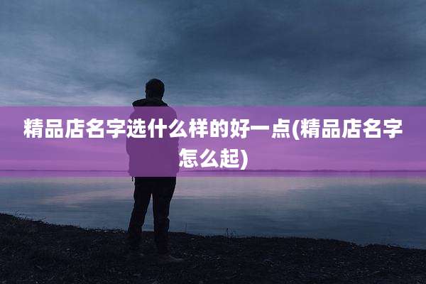 精品店名字选什么样的好一点(精品店名字怎么起)