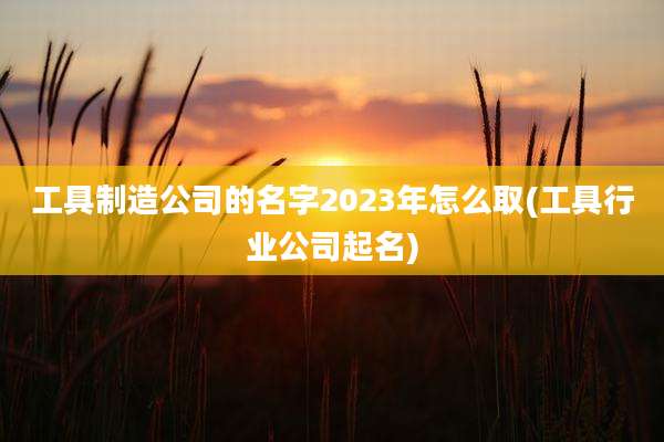 工具制造公司的名字2023年怎么取(工具行业公司起名)