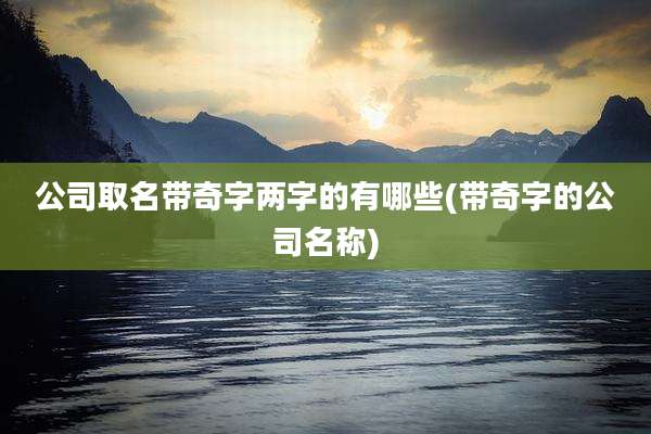 公司取名带奇字两字的有哪些(带奇字的公司名称)