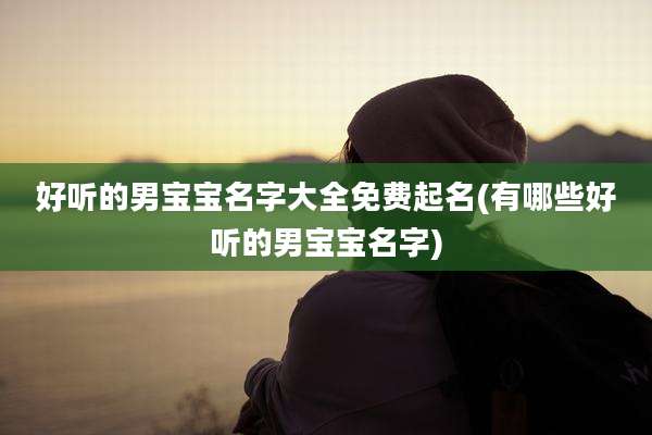 好听的男宝宝名字大全免费起名(有哪些好听的男宝宝名字)