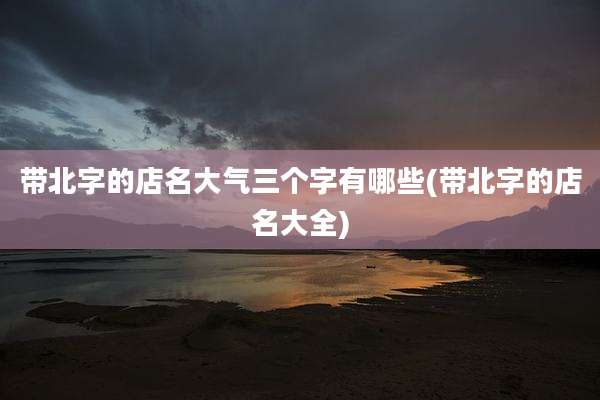 带北字的店名大气三个字有哪些(带北字的店名大全)