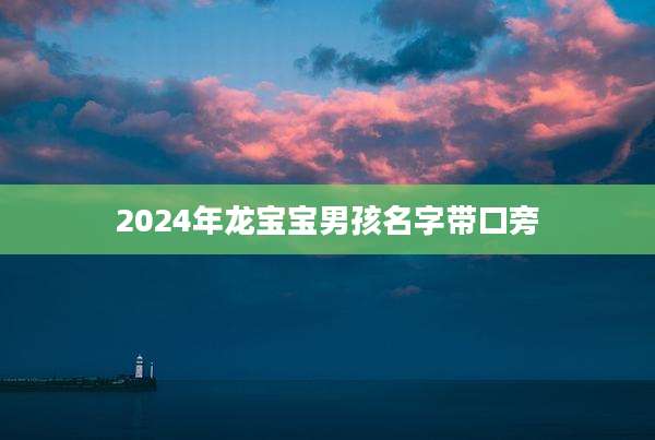 2024年龙宝宝男孩名字带口旁