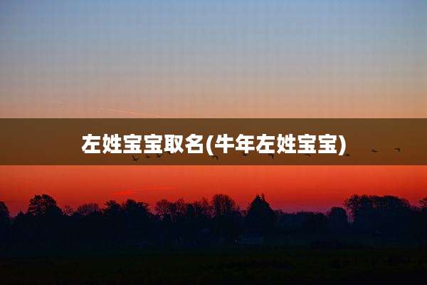 左姓宝宝取名(牛年左姓宝宝)