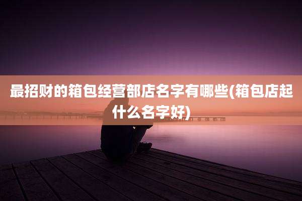 最招财的箱包经营部店名字有哪些(箱包店起什么名字好)