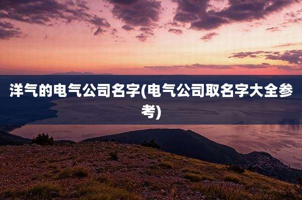 洋气的电气公司名字(电气公司取名字大全参考)