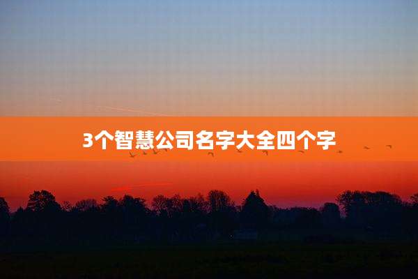 3个智慧公司名字大全四个字
