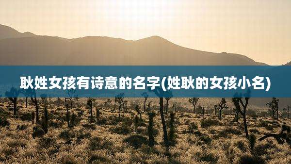 耿姓女孩有诗意的名字(姓耿的女孩小名)