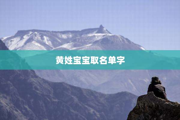 黄姓宝宝取名单字