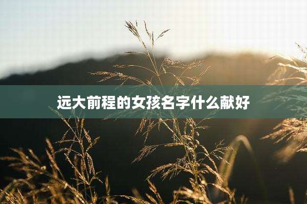 远大前程的女孩名字什么献好