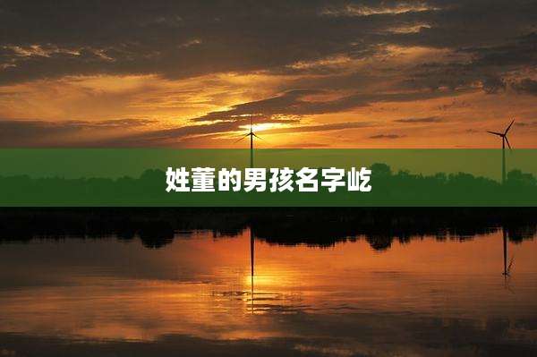 姓董的男孩名字屹