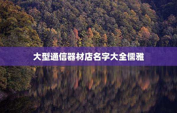 大型通信器材店名字大全儒雅
