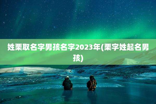 姓栗取名字男孩名字2023年(栗字姓起名男孩)