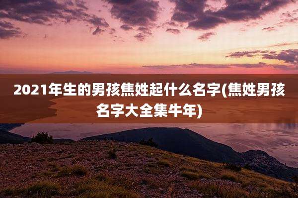 2021年生的男孩焦姓起什么名字(焦姓男孩名字大全集牛年)