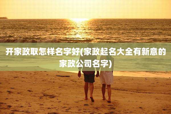 开家政取怎样名字好(家政起名大全有新意的家政公司名字)