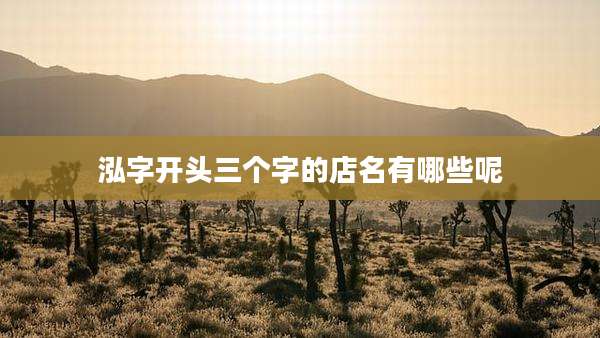 泓字开头三个字的店名有哪些呢