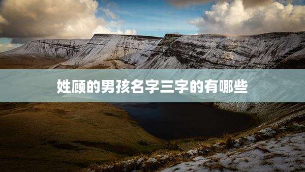 姓顾的男孩名字三字的有哪些