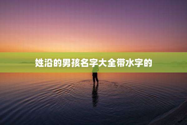 姓沿的男孩名字大全带水字的